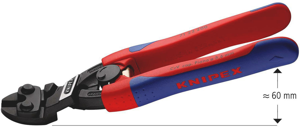 KNIPEX Kompaktbolzenschneider CoBolt 200 mm mit Mehrkomponenten-Hüllen und Aussparung