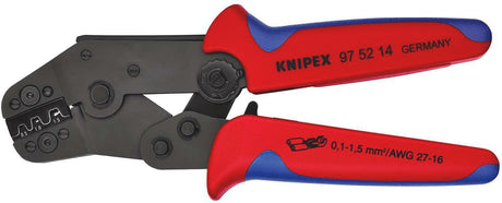 KNIPEX Crimpzange kurze Bauform 195 mm für unisolierte Steckverbinder 0,1-1,5 mm²