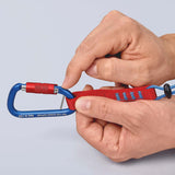 KNIPEX Materialkarabiner 81 mm mit Schraubverschluss blau beschichtet