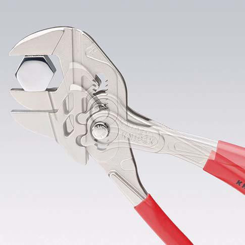 KNIPEX Zangenschlüssel 400 mm – Spannweite 85 mm, verchromt, mit Kunststoffüberzug