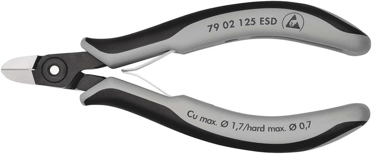 KNIPEX Präzisions-Elektronik-Seitenschneider 125 mm – ESD, induktiv gehärtete Schneiden, feinste Facette