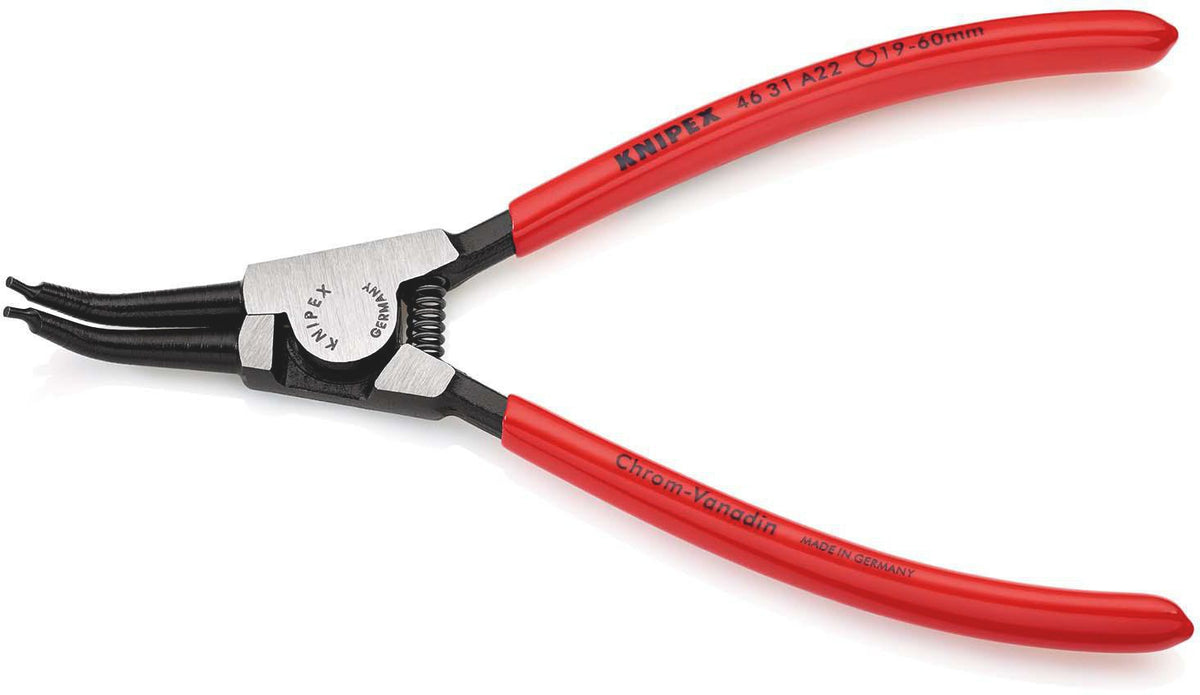 KNIPEX Sicherungsringzange A 02 für Wellen Ø 3-10 mm – 45° gewinkelte Spitzen, DIN 5254 B