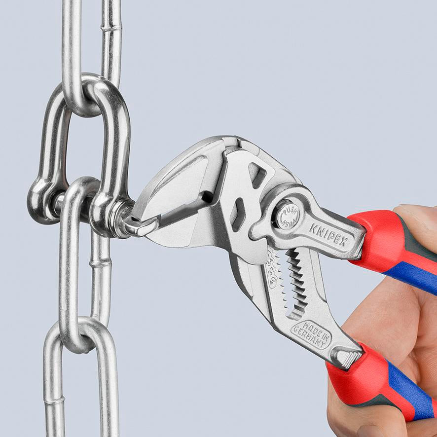 KNIPEX Zangenschlüssel 400 mm – Spannweite 85 mm, verchromt, mit Kunststoffüberzug