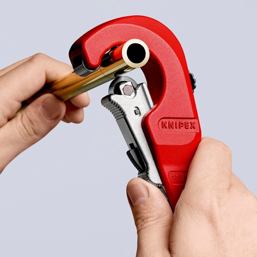KNIPEX Rohrabschneider TubiX® 6-35 mm – QuickLock-Einhandschnellfixierung für Kupfer, Messing, Edelstahl
