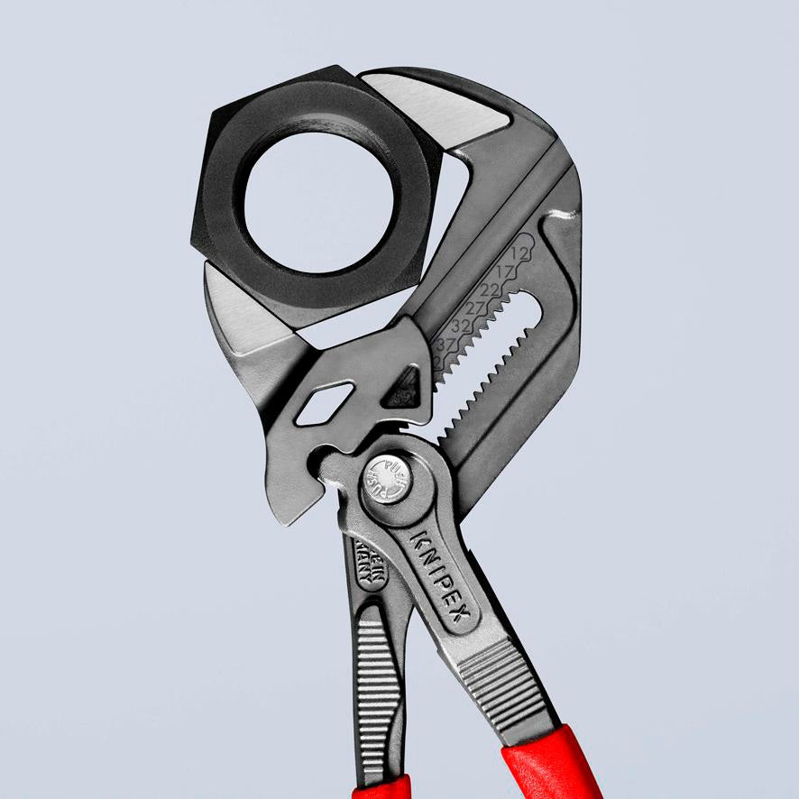 KNIPEX Zangenschlüssel 250 mm, Spannweite 52 mm, mit Kunststoffüberzug und Einstellskala
