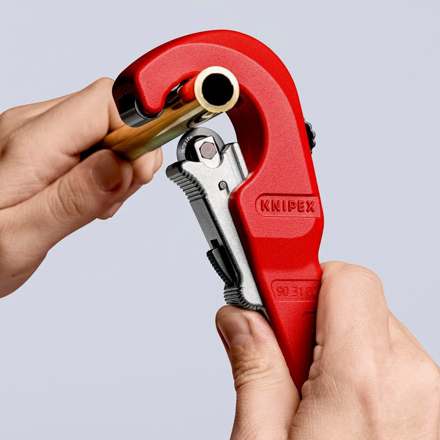 KNIPEX Rohrabschneider TubiX® 6-35 mm – QuickLock-Einhandschnellfixierung für Kupfer, Messing, Edelstahl