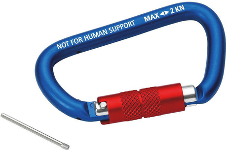 KNIPEX Materialkarabiner 81 mm mit Schraubverschluss blau beschichtet