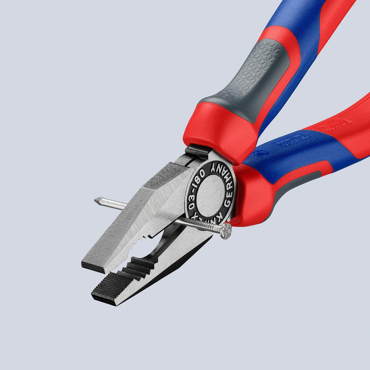 KNIPEX Kombizange 160 mm mit Comfort-Griff – polierter Kopf, induktiv gehärtete Schneiden