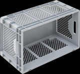 LOCKWEILER Transportbehälter 400x300x170 mm grau PP mit Durchfassgriff und durchbrochenen Seitenwänden