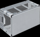 LOCKWEILER Transportbehälter 400x300x170 mm grau PP mit Durchfassgriff und durchbrochenen Seitenwänden