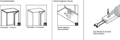 L&S Mini IR-Sensorschalter 24 V, 72 W, weiß, Länge 60 mm – Berührungslos oder Türkontakt