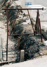 MÜBA Stahlrohr-Gerüstbock lackiert 120x75 cm mit Pfostenhalterung, höhenverstellbar bis 130 cm, 1500 kg