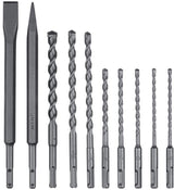 Metabo Bohrer-/Meißelsatz SDS-plus 10tlg. in Rolltasche – Hartmetall-Bohrspitze, für Beton, Mauerwerk, Naturstein