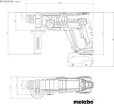 Metabo Akku-Bohrhammer KH 18 LTX 24 – 18 V, 2,1 J, SDS-plus, 24 mm Bohrleistung