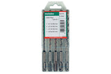 METABO Hammerbohrersatz SDS-plus Pro 4, 5-teilig, Kunststoffkassette, für Beton, Mauerwerk, Naturstein