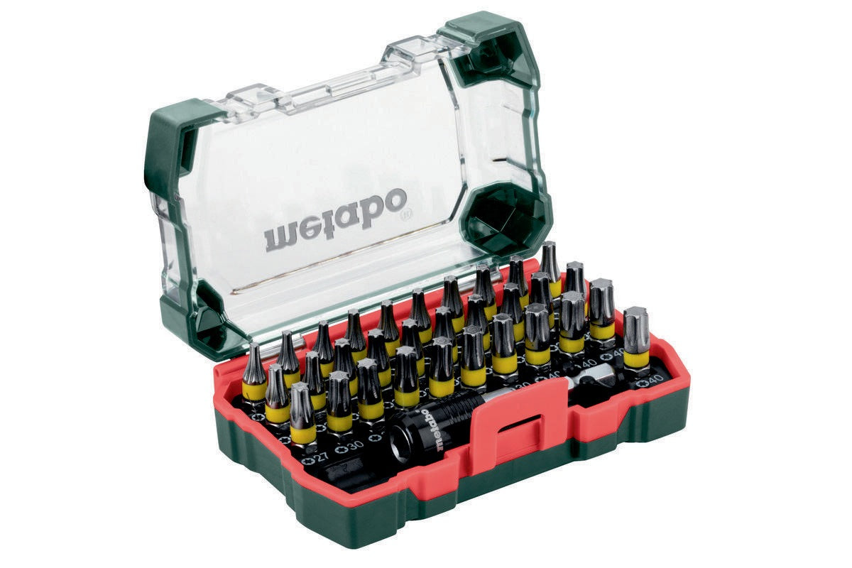 Metabo Bitsatz 32-teilig S2-Stahl mit Bithalter 65 mm und Farbcodierung