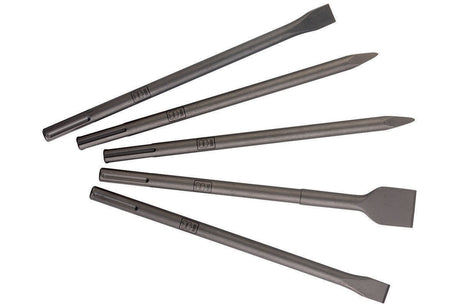 Meißelsatz SDS-max 5-teilig von METABO – 2 Spitz-, 2 Flach- und 1 Breitmeißel
