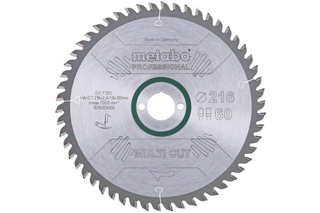 Metabo Kreissägeblatt Precision Cut Wood Professional D216xB2,4xBohrung30mm 48Z WZ