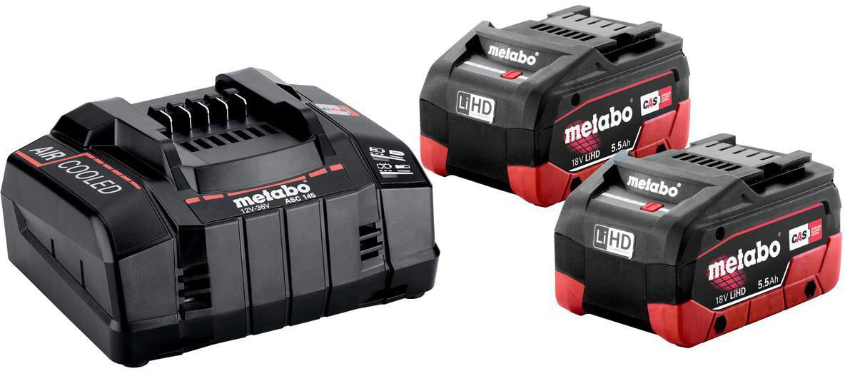 METABO Akku-Set Basic 5,5 LiHD 18 V 2x5,5 Ah – Ultra-M-Technologie, 100 % kompatibel
