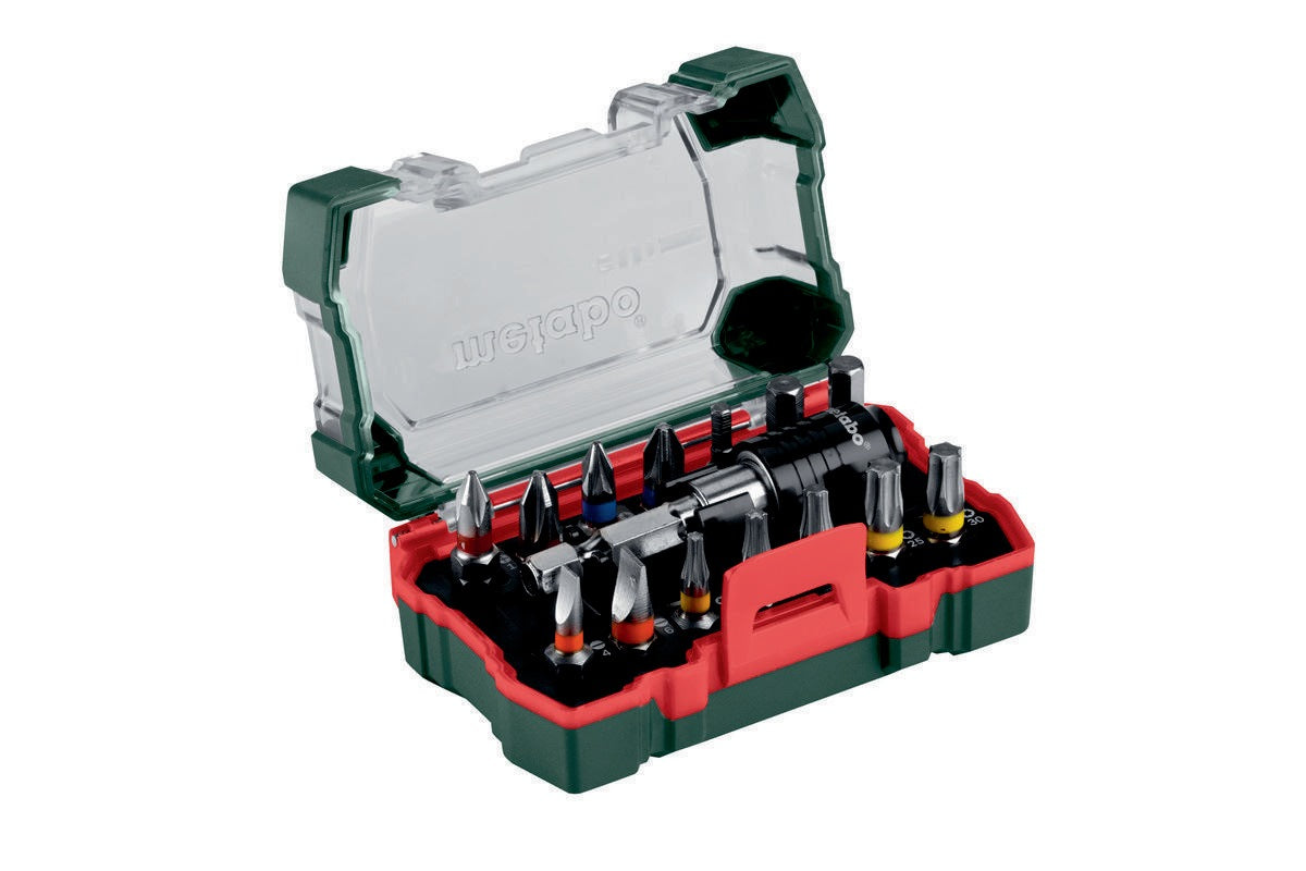 Metabo Bitsatz 32-teilig S2-Stahl mit Bithalter 65 mm und Farbcodierung