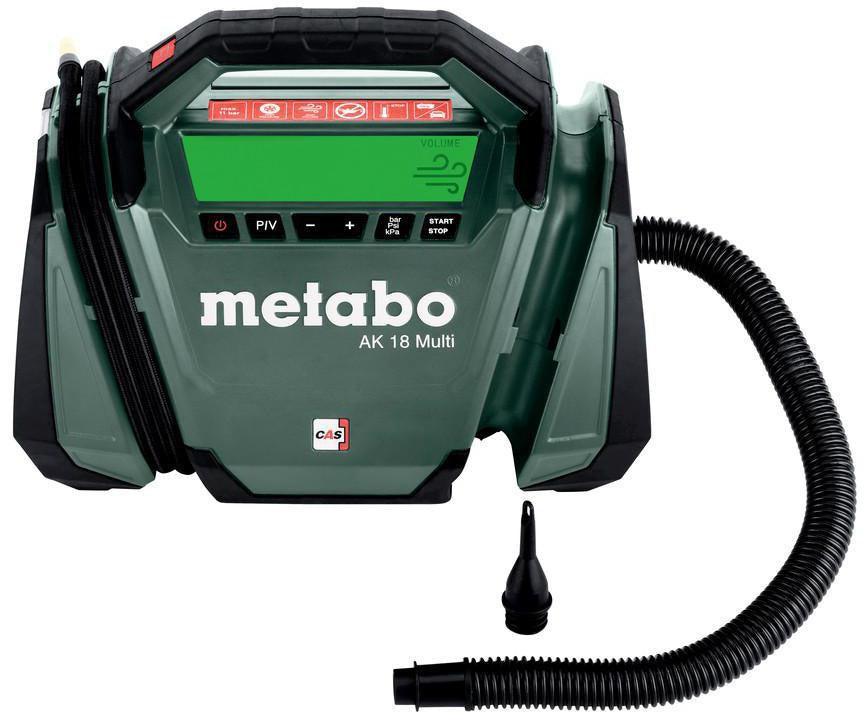 METABO Akku-Kompressor AK 18 Multi 18 V 16 l/min 11 bar mit Hochdruck- und Volumenfunktion