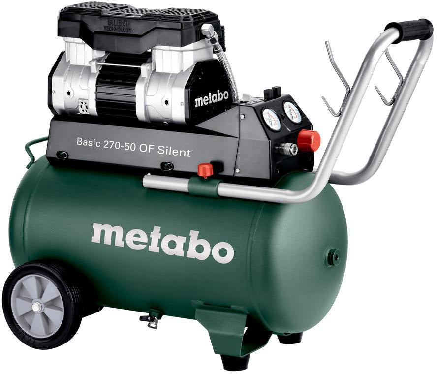 METABO Kompressor Basic 270-50 OF Silent – 50 l, 10 bar, 250 l/min, ölfrei