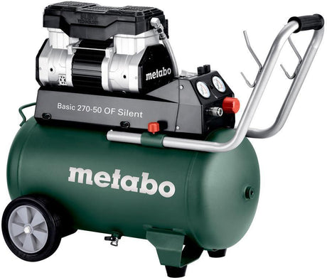 METABO Kompressor Basic 270-50 OF Silent – 50 l, 10 bar, 250 l/min, ölfrei