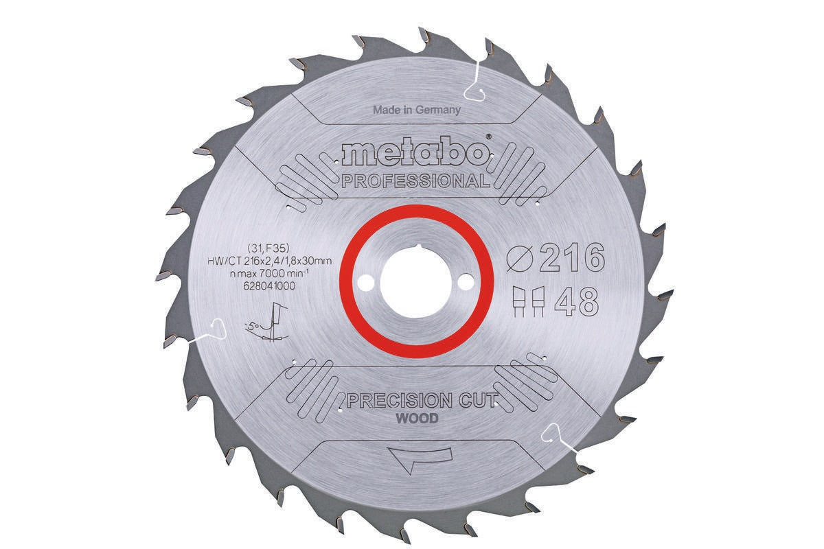 Metabo Kreissägeblatt Precision Cut Wood Professional D216xB2,4xBohrung30mm 48Z WZ