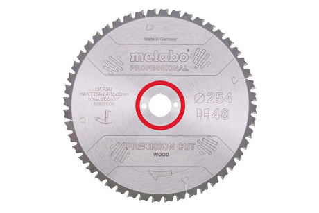 Metabo Kreissägeblatt Precision Cut Wood Professional D216xB2,4xBohrung30mm 48Z WZ