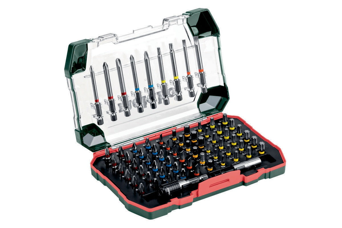 Metabo Bitsatz 32-teilig S2-Stahl mit Bithalter 65 mm und Farbcodierung