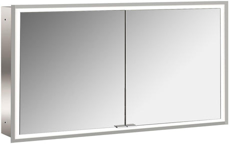 EMCO LED-Lichtspiegelschrank prime 1300 mm Unterputz, 2 Türen, Aluminium, dimmbar, IP20