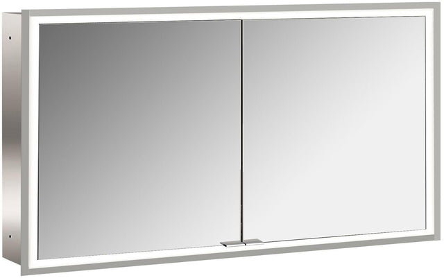 EMCO LED-Lichtspiegelschrank prime 1300 mm Unterputz, 2 Türen, Aluminium, dimmbar, IP20