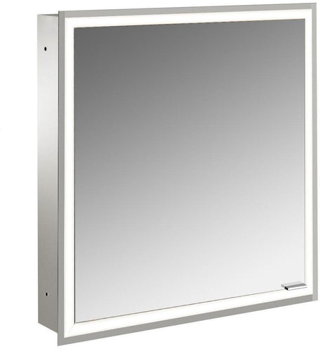 EMCO Lichtspiegelschrank prime 600 mm Unterputz mit LED-Beleuchtung, 1 Tür, Aluminium