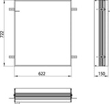EMCO prime Einbaurahmen für Lichtspiegelschrank 600 mm – Aluminium silber eloxiert
