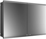 EMCO evo LED-Lichtspiegelschrank 1000 mm, 2 Türen, Unterputz, Aluminium, mit emco light system