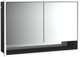 EMCO Lichtspiegelschrank loft 05219 Unterputz, 2-türig, 1200 mm, Aluminium, LED-Beleuchtung, Touch-Bedienfeld