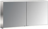 EMCO LED-Lichtspiegelschrank prime 2, 1300 mm, 2 Türen, Aufputz, Aluminium, IP20, dimmbar