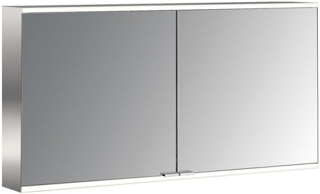 EMCO LED-Lichtspiegelschrank prime 2, 1300 mm, 2 Türen, Aufputz, Aluminium, IP20, dimmbar