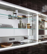 EMCO prestige 2 LED-Spiegelschrank 1215 mm Unterputz, aluminium, 2-türig, Touch-Dimmer