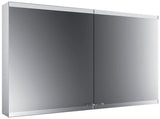 EMCO evo LED-Lichtspiegelschrank 1200 mm, 2 Türen, Aufputz, Aluminium, mit emco light system