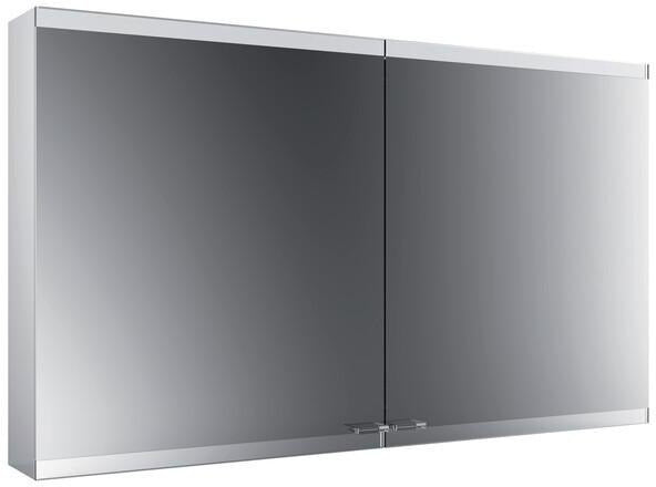 EMCO evo LED-Lichtspiegelschrank 1200 mm, 2 Türen, Aufputz, Aluminium, mit emco light system
