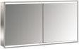 EMCO prime 2 LED-Lichtspiegelschrank 1300 mm, 2 Türen, Unterputz, Aluminium, Touchsteuerung
