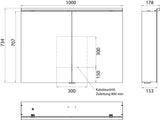 EMCO pure 2 Classic LED-Lichtspiegelschrank 1000 mm, 2-türig, Aluminium, IP20, 22 W, 2700–6500 K