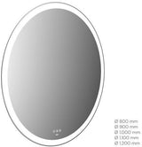 EMCO LED-Lichtspiegel MI 310+ mit Touch-Bedienfeld und umlaufendem Lichtausschnitt, 800 mm