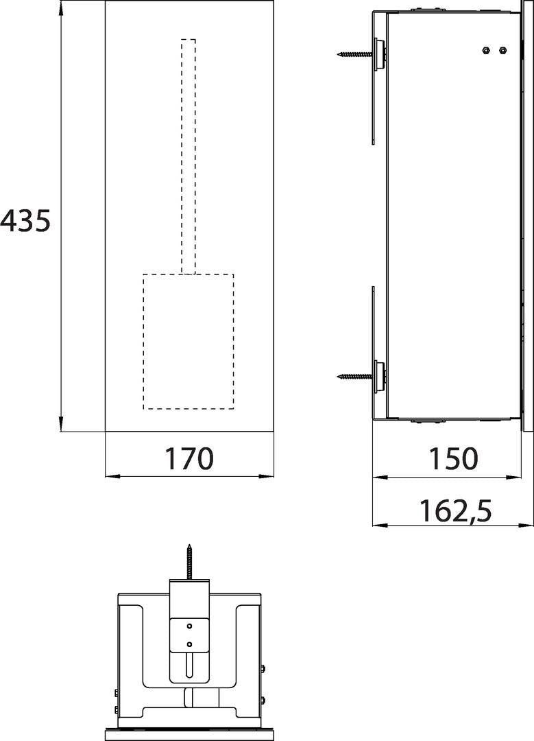 EMCO asis pure Bürstengarnitur-Modul Unterputz, Anschlag rechts, 435 mm, weiß – Bad-Modul mit WC-Bürste