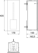 EMCO asis pure Bürstengarnitur-Modul Unterputz, Anschlag rechts, 435 mm, weiß – Bad-Modul mit WC-Bürste