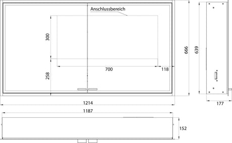 EMCO Lichtspiegelschrank prestige 2 1215 mm Unterputz, 2-türig, Aluminium, emco light system