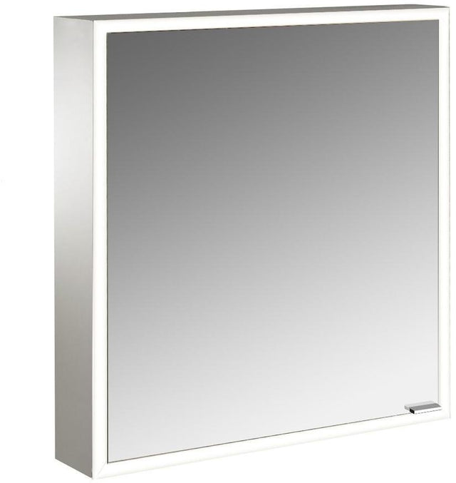 EMCO prime LED-Lichtspiegelschrank 600 mm Aufputz, Türanschlag links, Aluminium