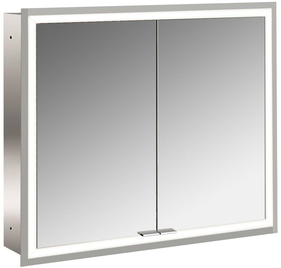 EMCO LED-Lichtspiegelschrank prime 800 mm, 2 Türen, Unterputz, silber eloxiert