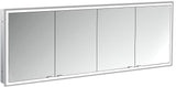 EMCO prime LED-Lichtspiegelschrank 1800 mm, 4-türig, Unterputz, Aluminium